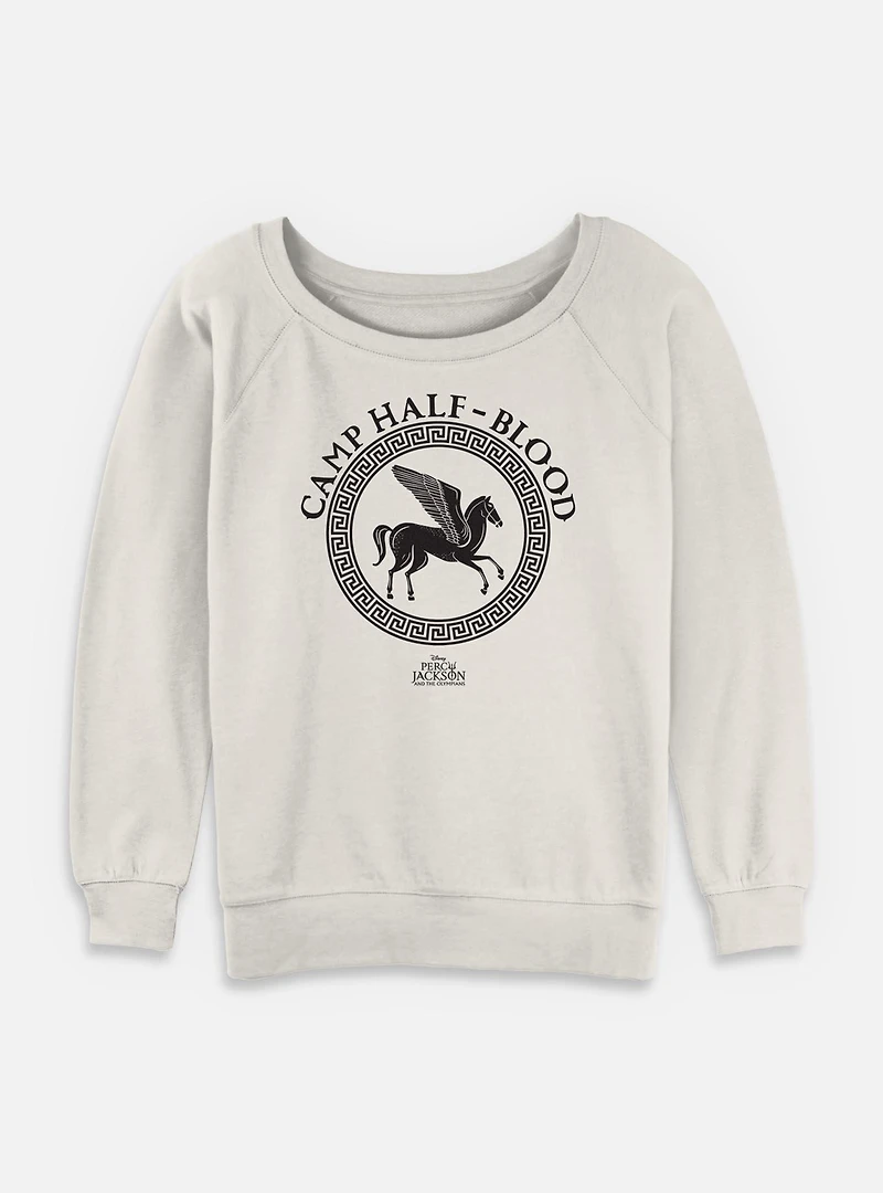 Percy Jackson And The Olympians Camp Half Blood Logo Womens Slouchy Sweatshirt