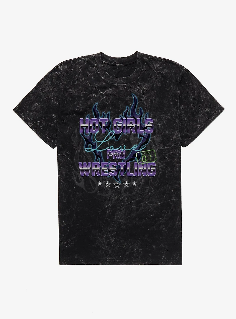 Hot Girls Love Pro Wrestling Mineral Wash T-Shirt