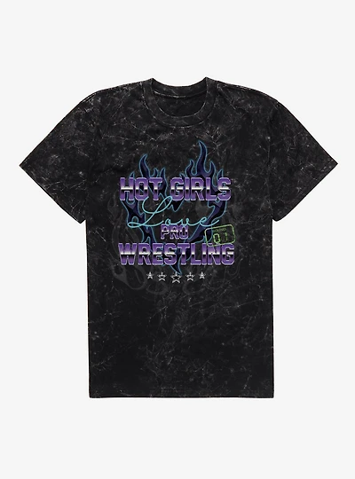 Hot Girls Love Pro Wrestling Mineral Wash T-Shirt