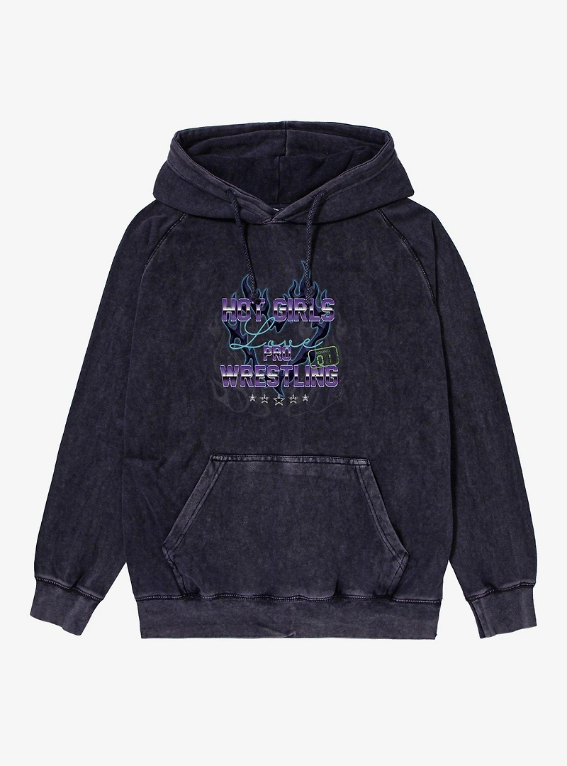 Hot Girls Love Pro Wrestling Mineral Wash Hoodie