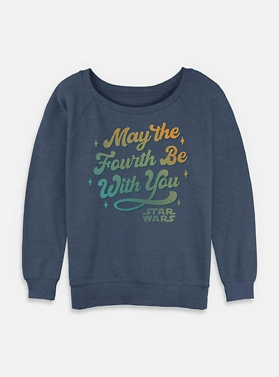 Star Wars Celebrate May The 4th Gradient Womens Slouchy Sweatshirt