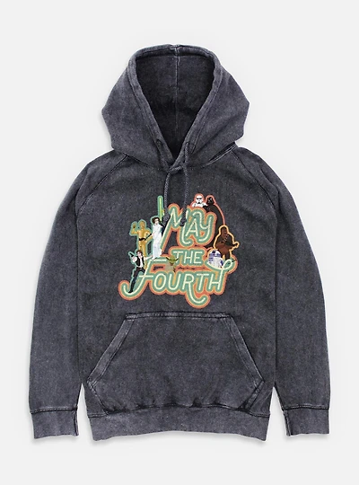 Star Wars May The 4th Retro Group Mineral Wash Hoodie