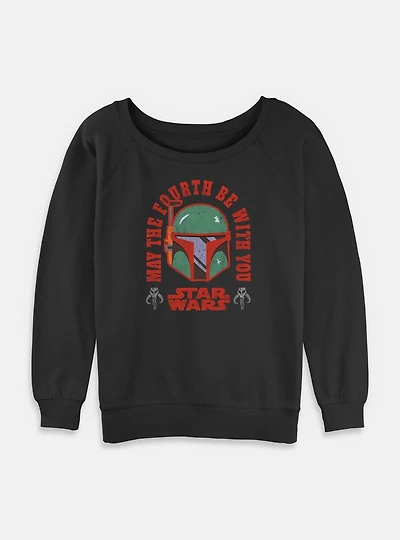 Star Wars Boba Fett May The 4th Womens Slouchy Sweatshirt