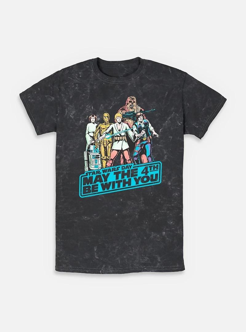 Star Wars May The 4th Group Mineral Wash T-Shirt