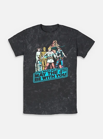 Star Wars May The 4th Group Mineral Wash T-Shirt
