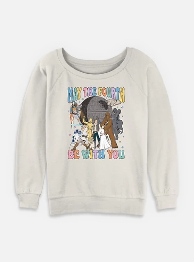 Star Wars A New Hope May The Fourth Be With You  Womens Slouchy Sweatshirt