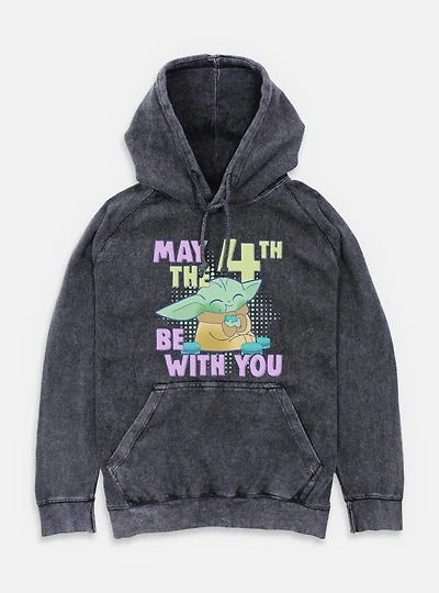 Star Wars The Mandalorian May 4th Grogu Mineral Wash Hoodie