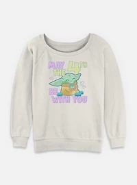 Star Wars The Mandalorian May 4th Grogu Womens Slouchy Sweatshirt