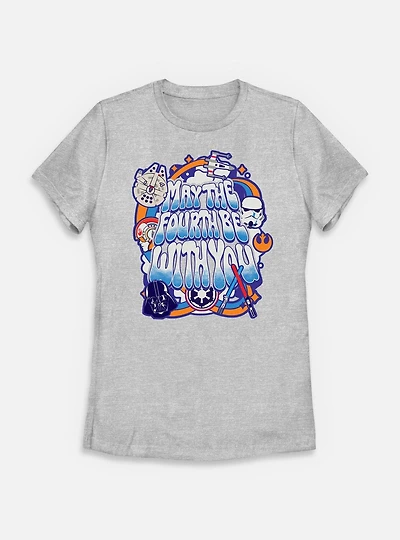 Star Wars Bubble Text May The Fourth Womens T-Shirt