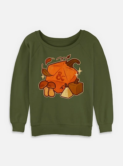Dungeons & Dragons Pumpkin Dice Womens Slouchy Sweatshirt
