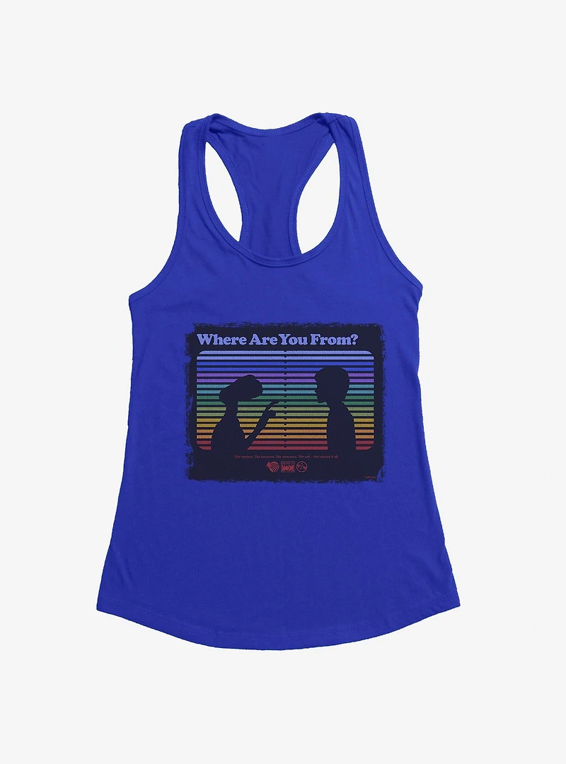 E.T. 40th Anniversary Where Are You From E.T And Elliott Silhouette Womens Tank Top