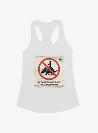 Jurassic World Dominion Do Not Ride Triceratops Womens Tank Top