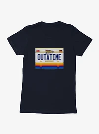 Back To The Future Out A Time License Plate Womens T-Shirt