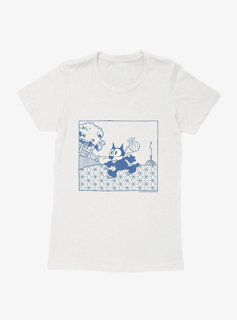 Felix The Cat Running Away Womens T-Shirt