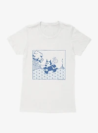 Felix The Cat Running Away Womens T-Shirt