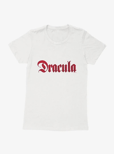 Universal Monsters Dracula Logo Script Womens T-Shirt
