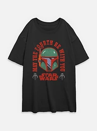Star Wars Boba Fett May The 4th Womens Oversized T-Shirt