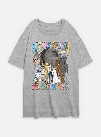 Star Wars A New Hope May The Fourth Be With You  Womens Oversized T-Shirt