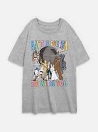 Star Wars A New Hope May The Fourth Be With You  Womens Oversized T-Shirt