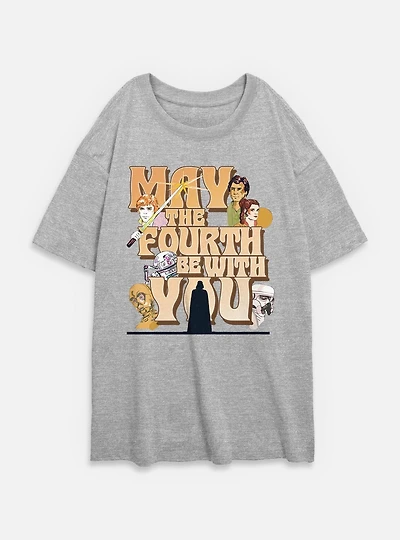 Star Wars May The Fourth Be With You Womens Oversized T-Shirt