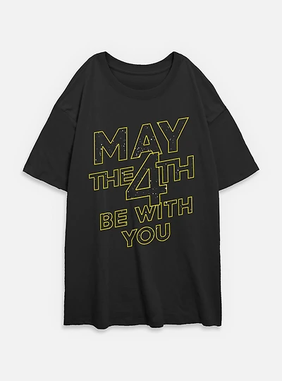 Star Wars May The 4th Be With You Womens Oversized T-Shirt