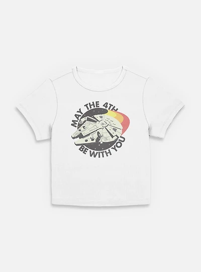 Star Wars Retro May The 4th Millenium Falcon Womens Baby T-Shirt