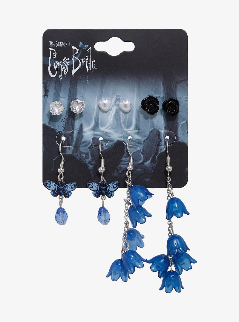 Corpse Bride Butterfly & Flowers Earring Set