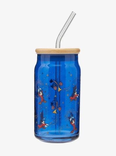 Disney Fantasia Sorcerer Mickey Glass With Lid — BoxLunch Exclusive