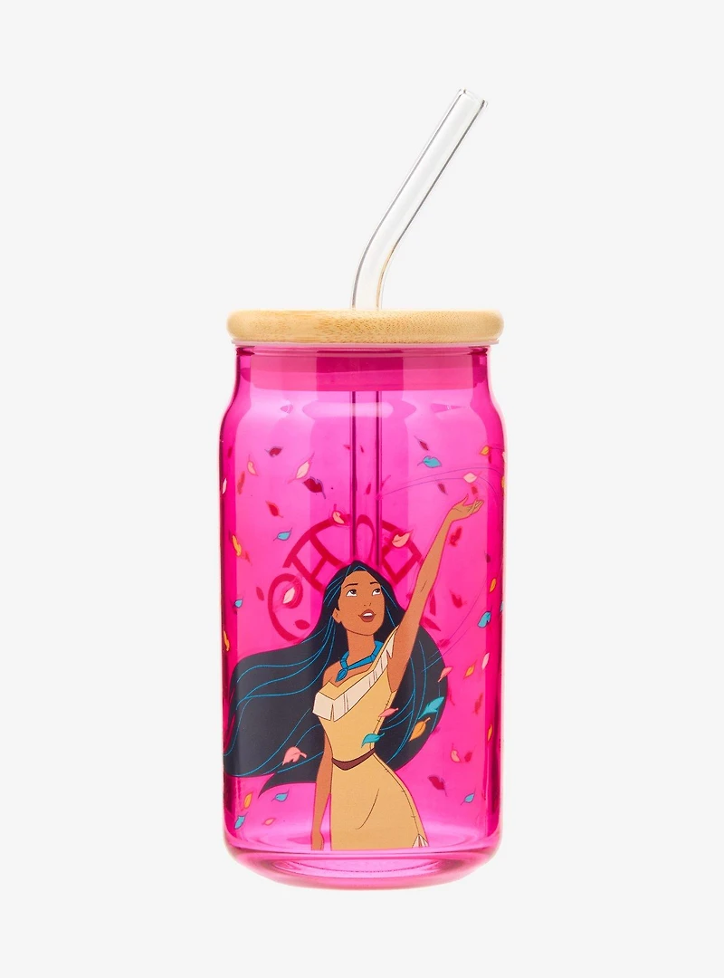 Disney Pocahontas Swirling Leaves Glass With Lid — BoxLunch Exclusive