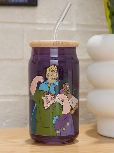 Disney The Hunchback of Notre Dame Character Glass Cup with Straw — BoxLunch Exclusive