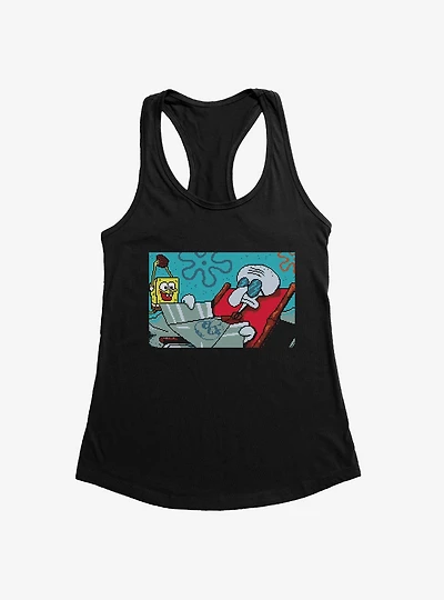 SpongeBob SquarePants Squidward Tanning Womens Tank Top