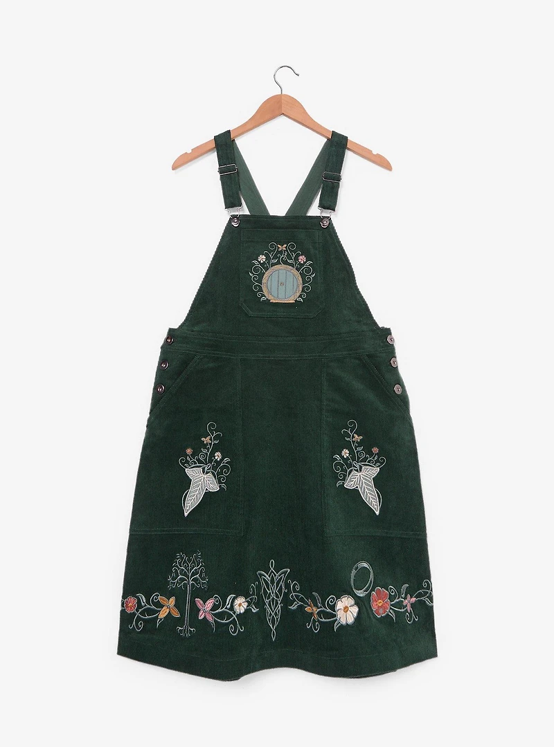 the Lord of Rings Embroidered Icons Corduroy Plus Overall Dress - BoxLunch Exclusive