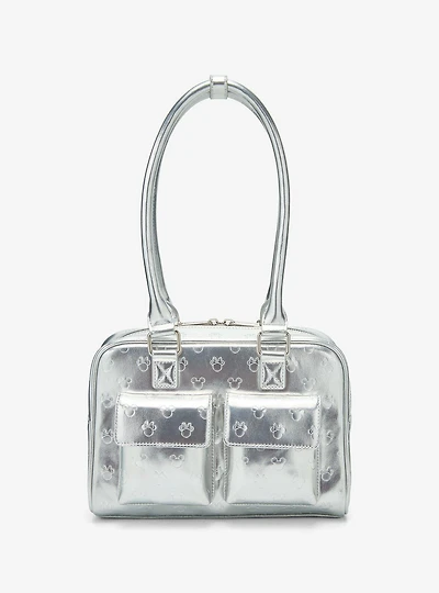 Loungefly Disney Mickey & Minnie Silver Metallic Purse — BoxLunch Exclusive
