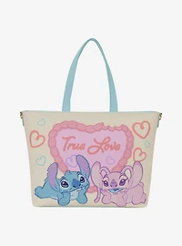 Loungefly Disney Lilo & Stitch Angel & Stitch Valentine's Day Cake Tote Bag