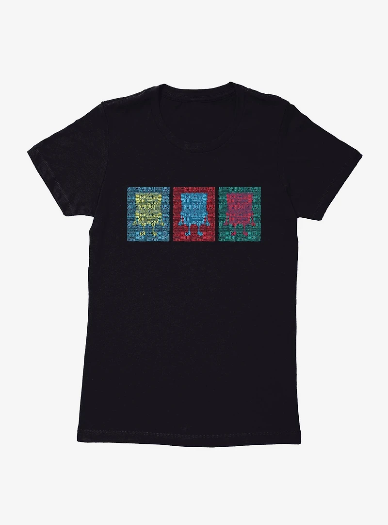 SpongeBob SquarePants Multicolor Silhouettes Womens T-Shirt