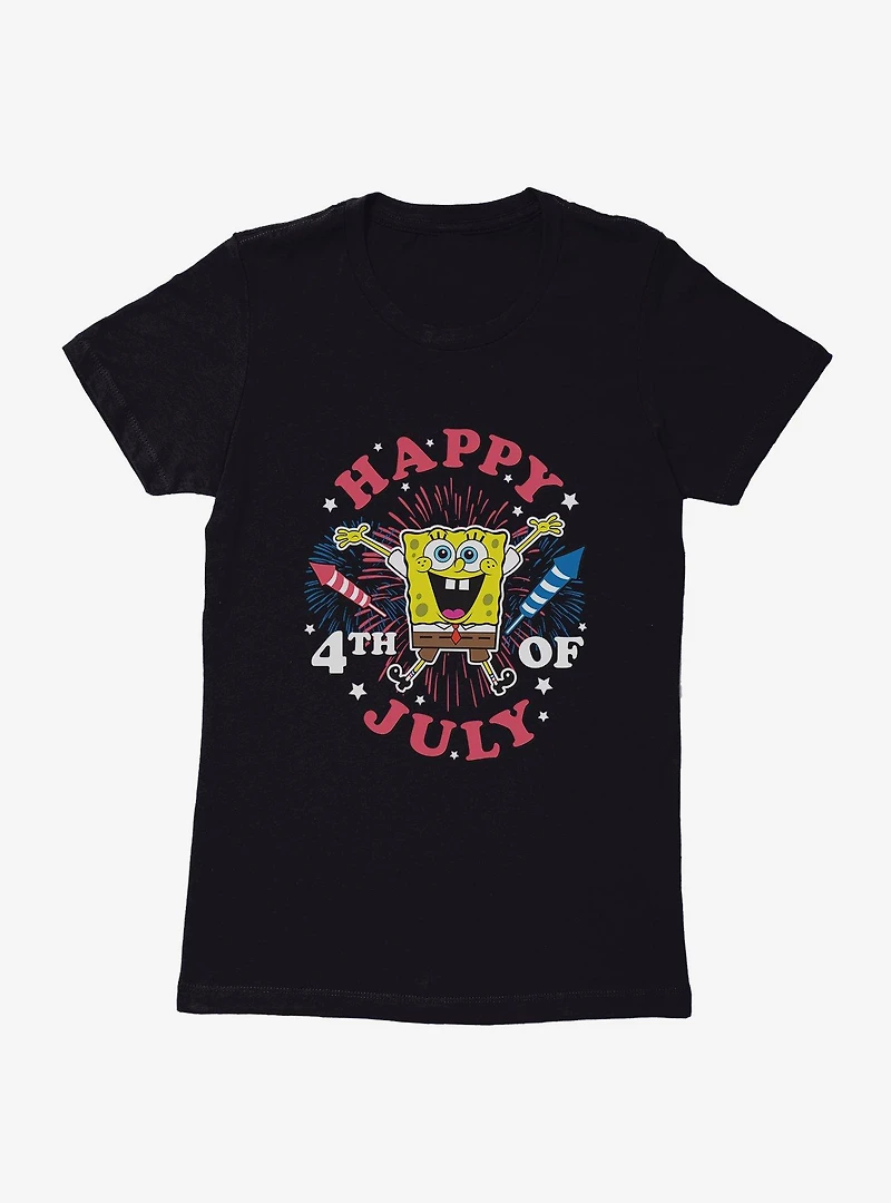 SpongeBob SquarePants Fourth Of July Fireworks Womens T-Shirt
