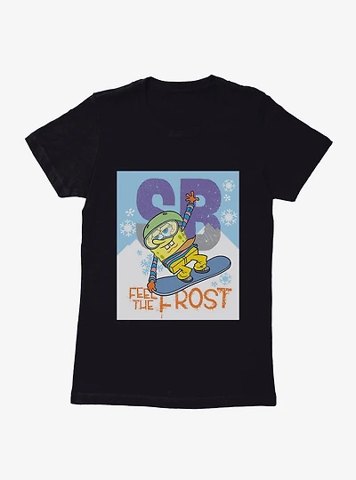 SpongeBob SquarePants Feel The Frost Snowboarding Womens T-Shirt