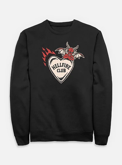 Stranger Things Hellfire Club Devil Heart Sweatshirt