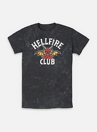 Stranger Things Devil Hellfire Club Logo Mineral Wash T-Shirt