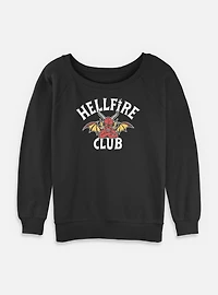 Stranger Things Devil Hellfire Club Logo Womens Slouchy Sweatshirt