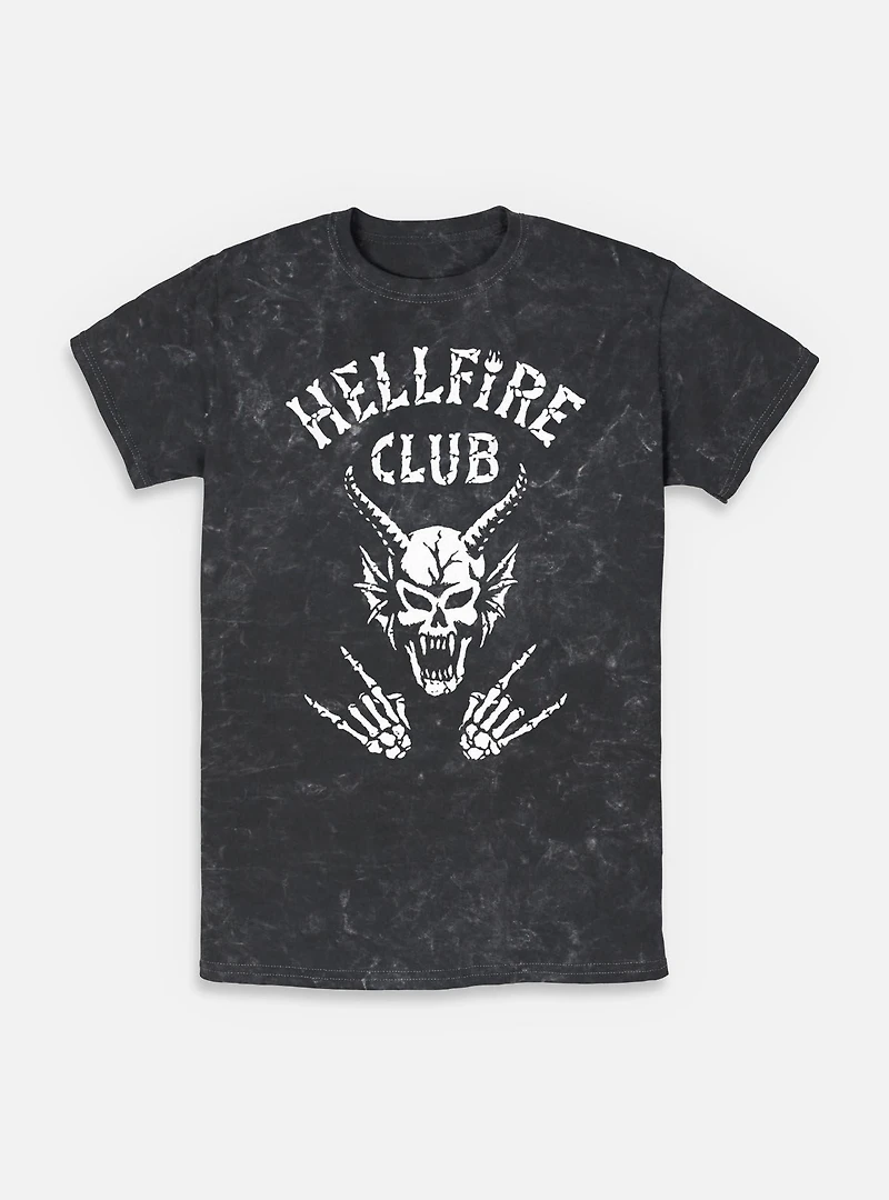 Stranger Things Hellfire Club Rocks Mineral Wash T-Shirt