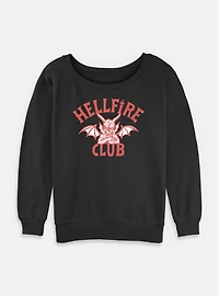 Stranger Things Devil Logo Hellfire Club Womens Slouchy Sweatshirt