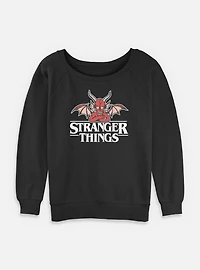 Stranger Things Hellfire Club Devil Womens Slouchy Sweatshirt