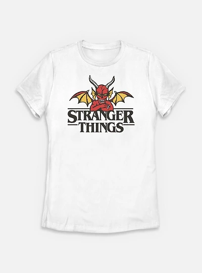 Stranger Things Hellfire Club Devil Logo Womens T-Shirt
