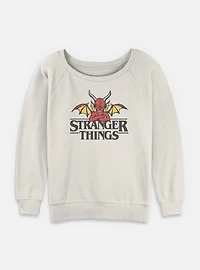 Stranger Things Hellfire Club Devil Logo Womens Slouchy Sweatshirt