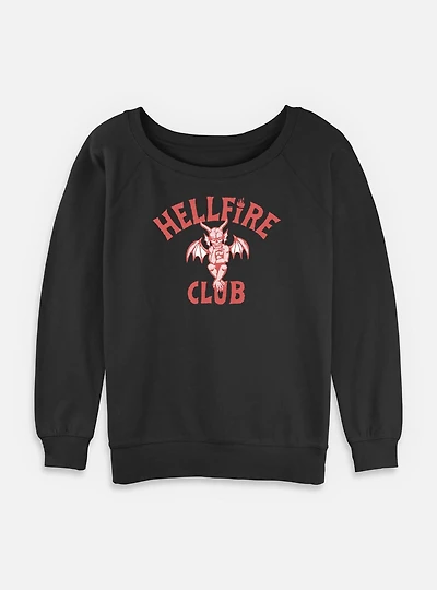 Stranger Things Hellfire Club Devil Frame Womens Slouchy Sweatshirt