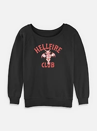 Stranger Things Hellfire Club Devil Frame Womens Slouchy Sweatshirt