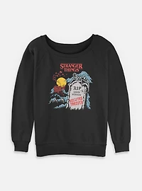Stranger Things RIP Eddie Munson Hellfire Forever Womens Slouchy Sweatshirt