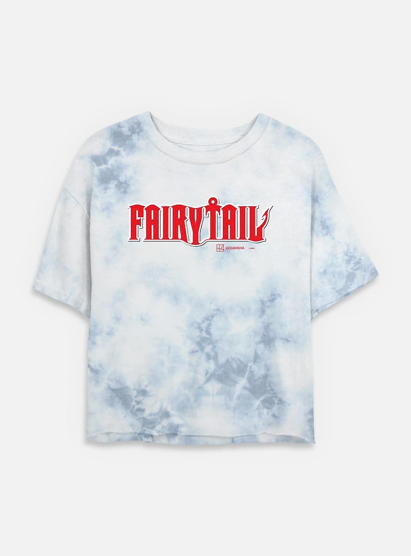 Fairy Tail Logo Tie Dye Crop Womens T-Shirt