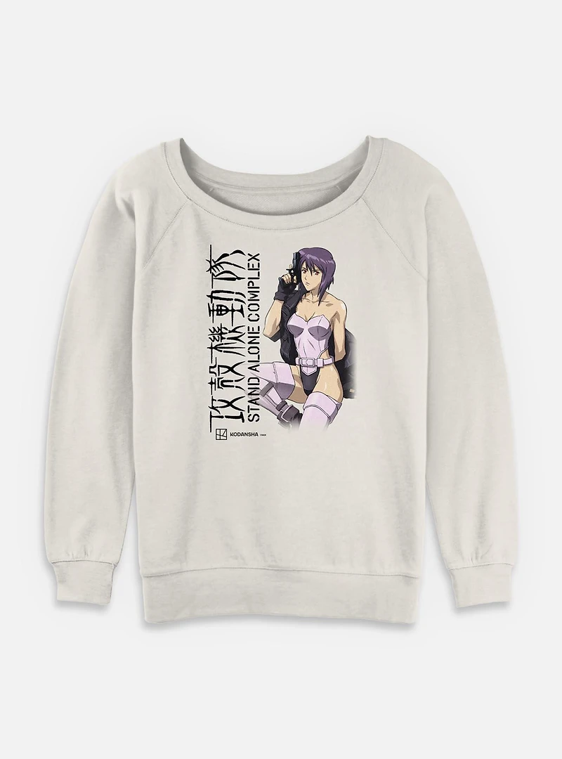 Ghost The Shell Motoko Kusanagi Stand Alone Complex Womens Slouchy Sweatshirt